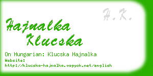 hajnalka klucska business card